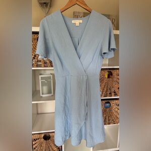 Monteau Los Angeles Light Blue Wrap Dress